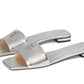 Sculpted C Metallic Leather Flat Sandals