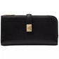Deco Pebbled Leather Zip Slim Wallet