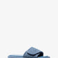 Suki Logo Embossed Denim Slide Sandal
