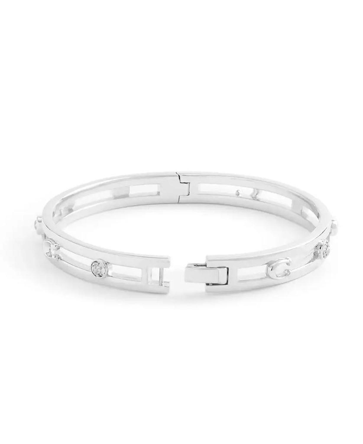 Faux Stone Signature C Open Bangle Bracelet