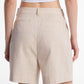 Pleated Linen and Cotton Shorts