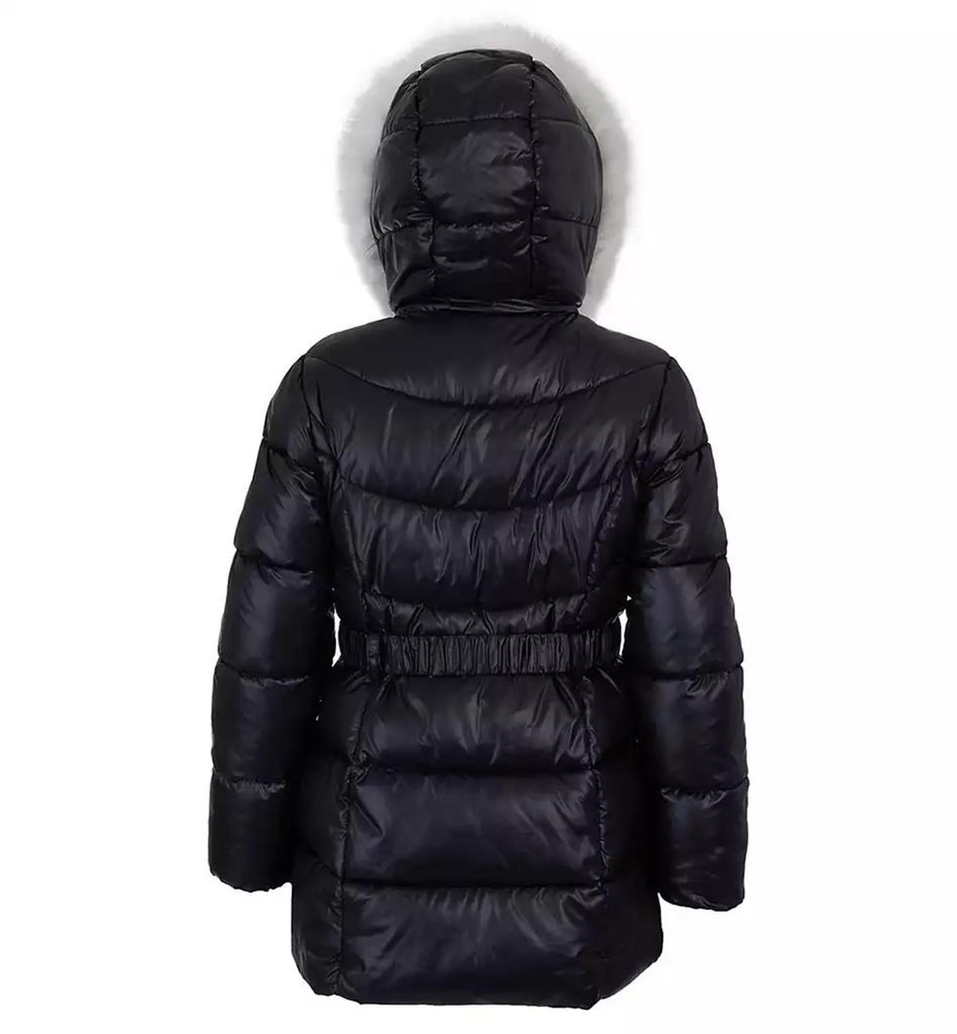 Big Girls Belted Stadium Puffer Jacket