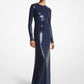 Paillette Matte Jersey Gown