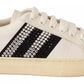 Leather Crystal Embellished Sneakers Women's Shoes (Pre-Owned)