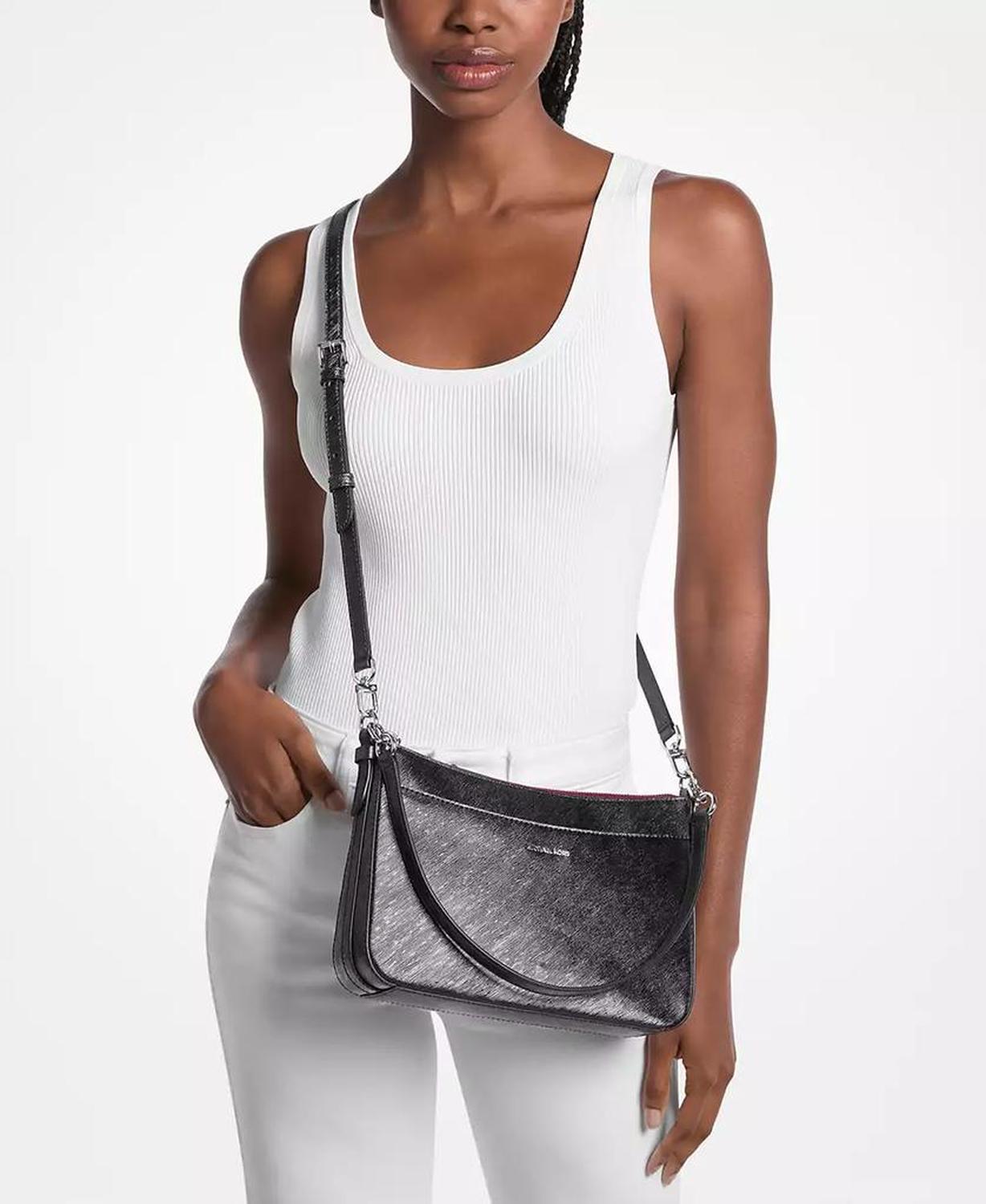 Michael Kors Women's Jet Set Top Zip Pouchette Crossbody Bag