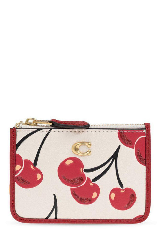 Coach Cherry Printed Zipped Card Case