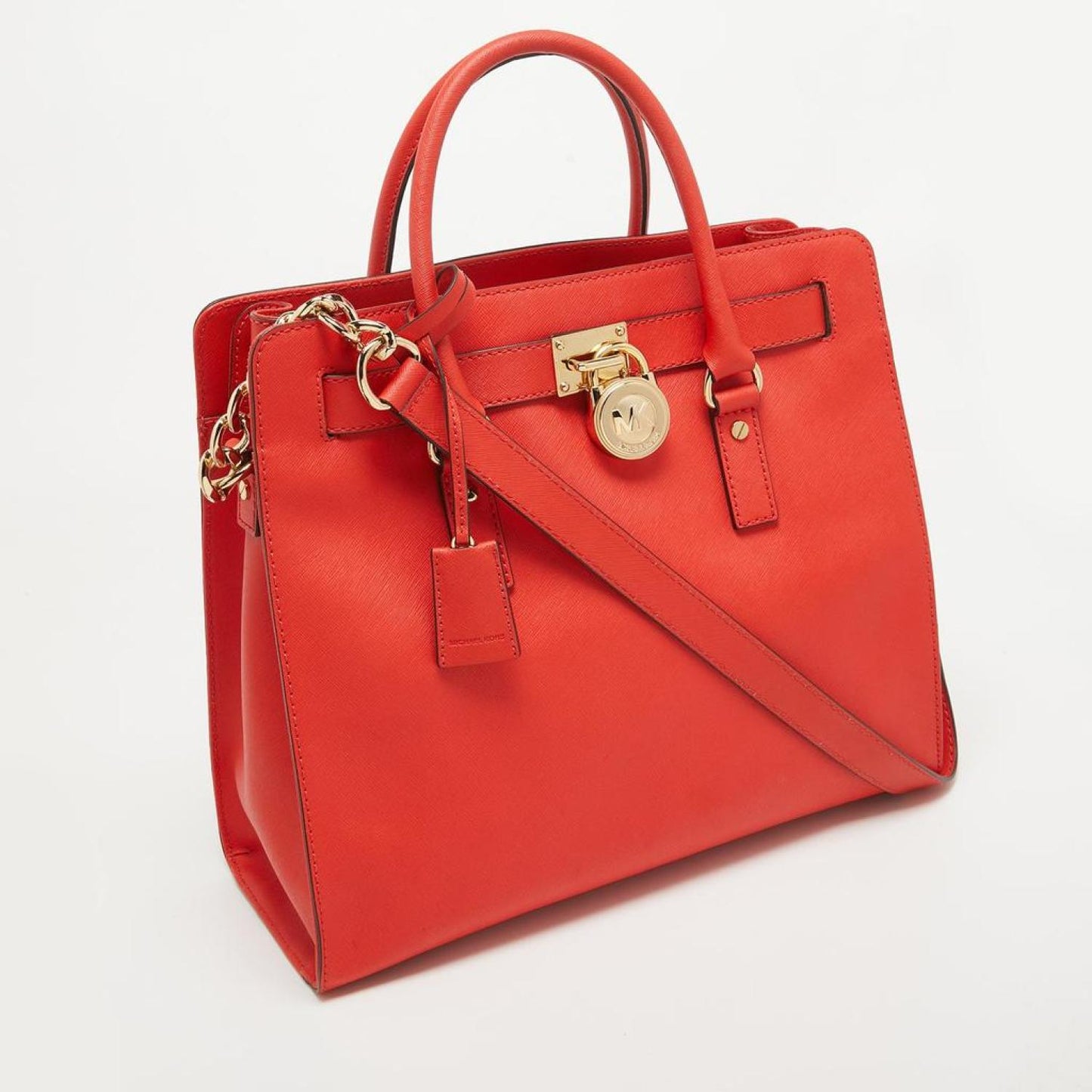 Michael Michael Kors Coral Leather Large Hamilton North South Tote