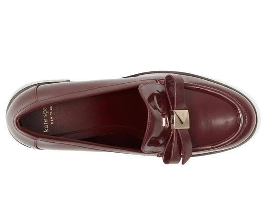 Deco Bow Patent Leather Heeled Loafers