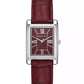 Women's Essex Three-Hand Red Leather Watch, 26x36mm