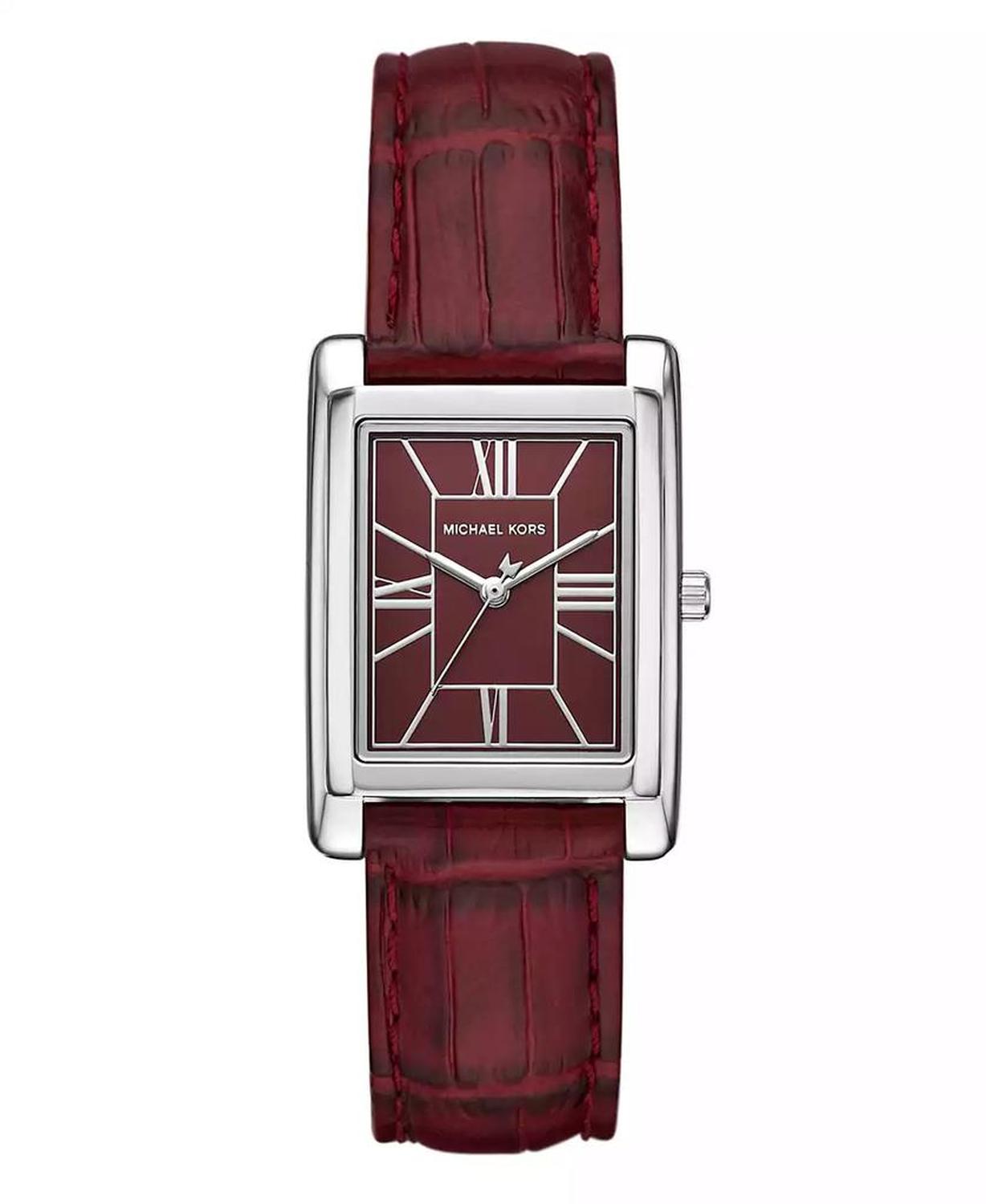 Women's Essex Three-Hand Red Leather Watch, 26x36mm