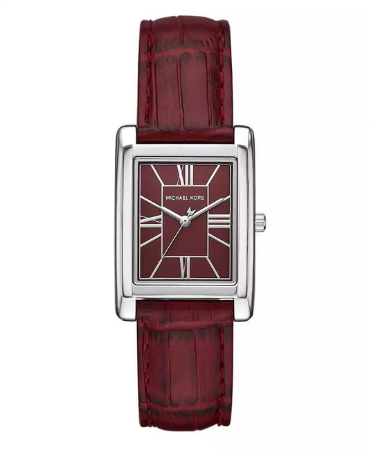 Women's Essex Three-Hand Red Leather Watch, 26x36mm