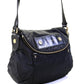 Marc Jacobs Womens Leather Trim Nylon Flap Crossbody Handbag Black