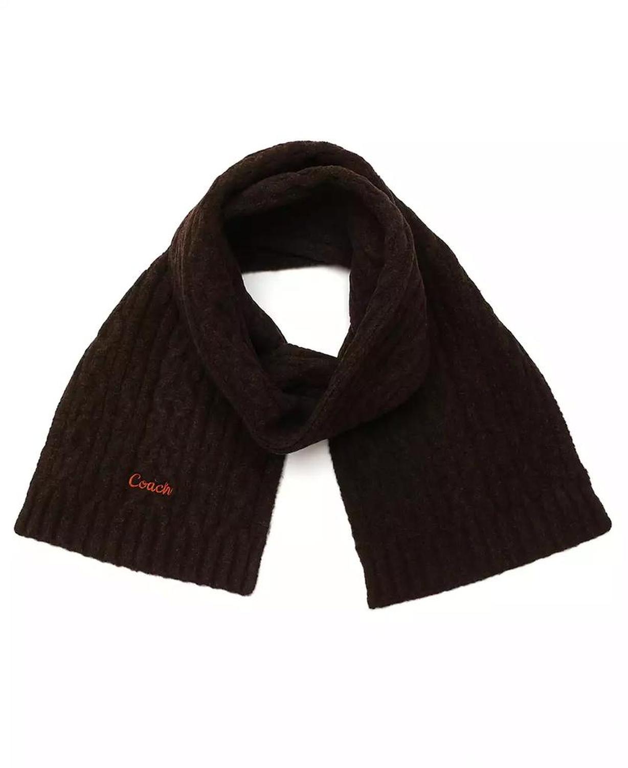 Women's Embroidered Cable-Knit Muffler Scarf