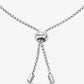 Precious Metal-Plated Cubic Zirconia Halo Slider Bracelet