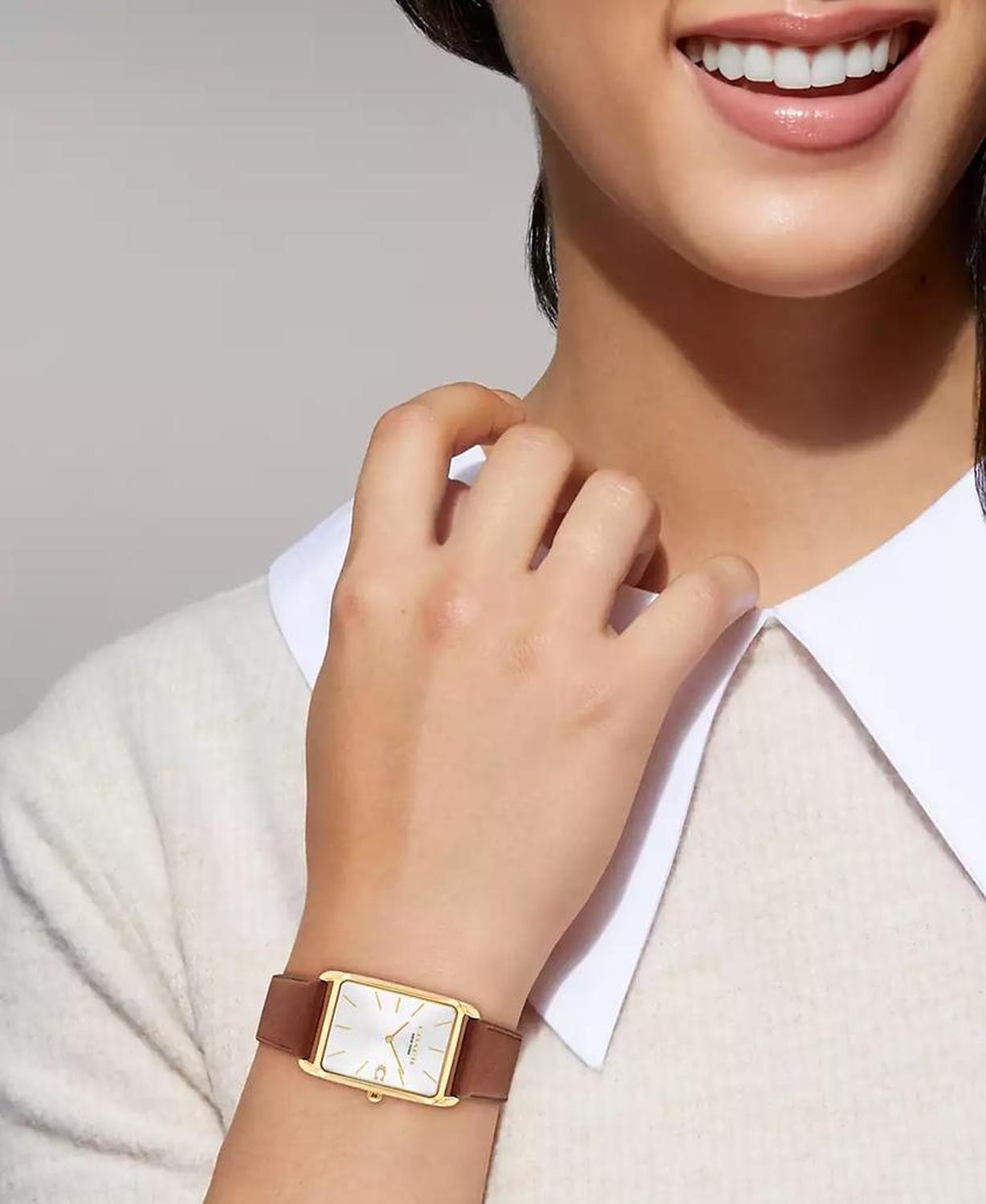 Men's Elliot Saddle Leather Strap Watch, 32 x 36mm