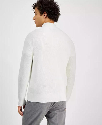 Men's Modern-Fit Mixed-Stitch 1/4-Zip Sweater
