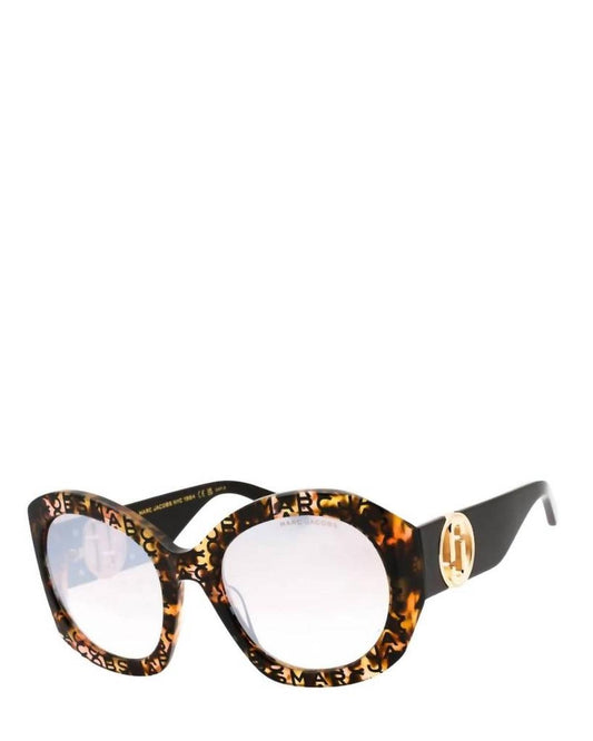 Women's Oversized Two Tone Sunglasses In Pattern Havana/brown