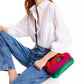 Puffed Striped Faux Fur Small Crossbody