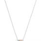 Faux Stone Signature Safety Pin Rondelle Pendant Necklace