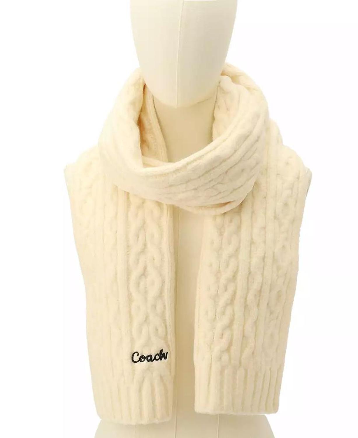Women's Embroidered Cable-Knit Muffler Scarf