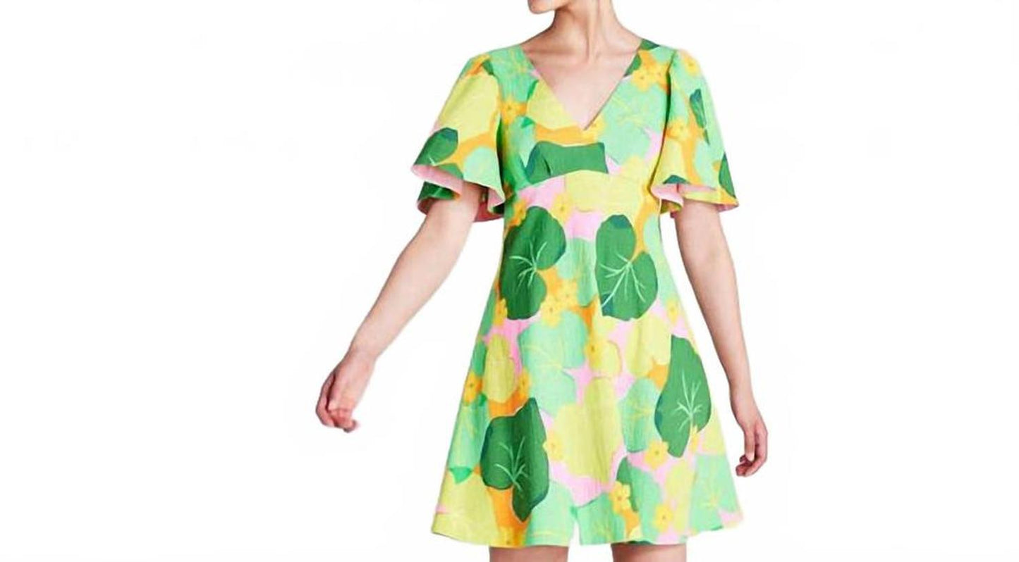 Cucumber Floral Swing Dress In Multi