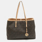 Michael Michael Kors Dark Signature Coated Canvas Large Jet Set Travel Tote