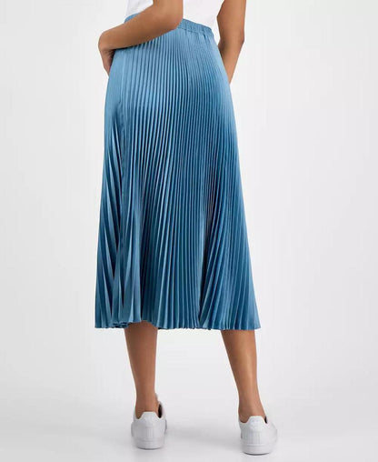 Women's Pleated A-Line Pull-On Midi Skirt