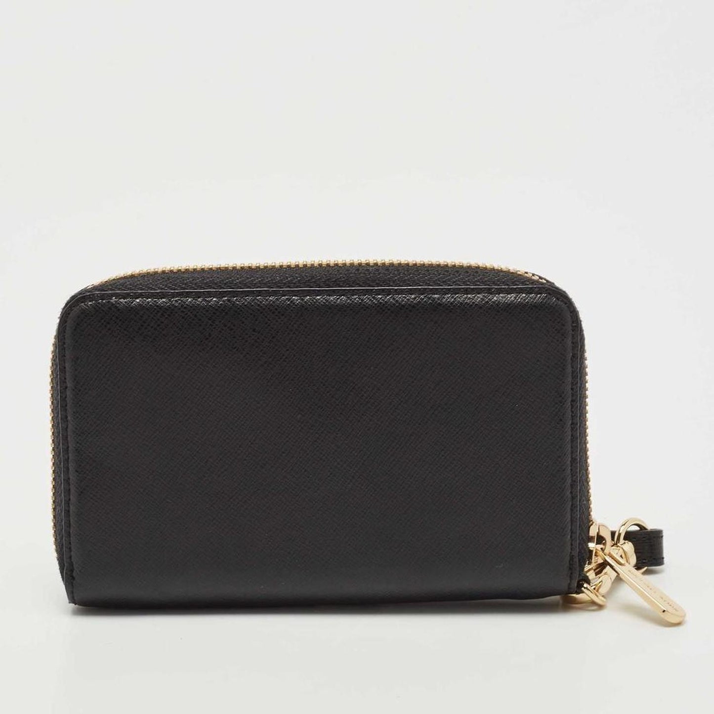 Michael Kors Black Saffiano Leather Jet Set Compact Wristlet Wallet