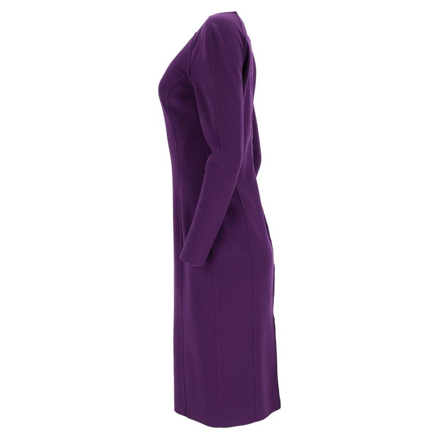 Bodycon Pencil Dress in Purple Virgin Wool