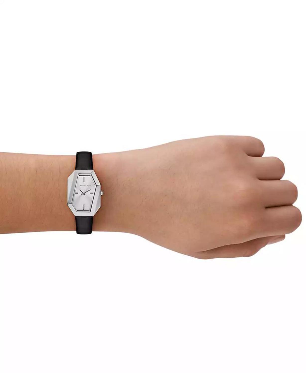 Women's Suri Two-Hand Black Leather Watch, 24x33mm