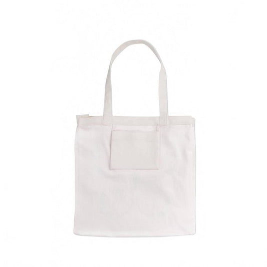 Women's Canvas Bookshelf Book Tote Bag In Beige