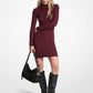 Ribbed Stretch Wool Mock Neck Dress