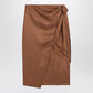 Women's Skirt In Linen And Silk Twill