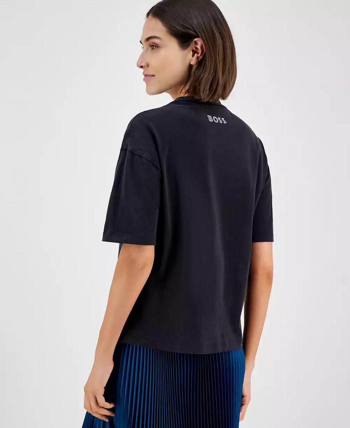 Women's Cotton Embellished-Graphic T-Shirt