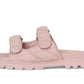 Sculpted C Quilted Washed Denim Double Band Sandals