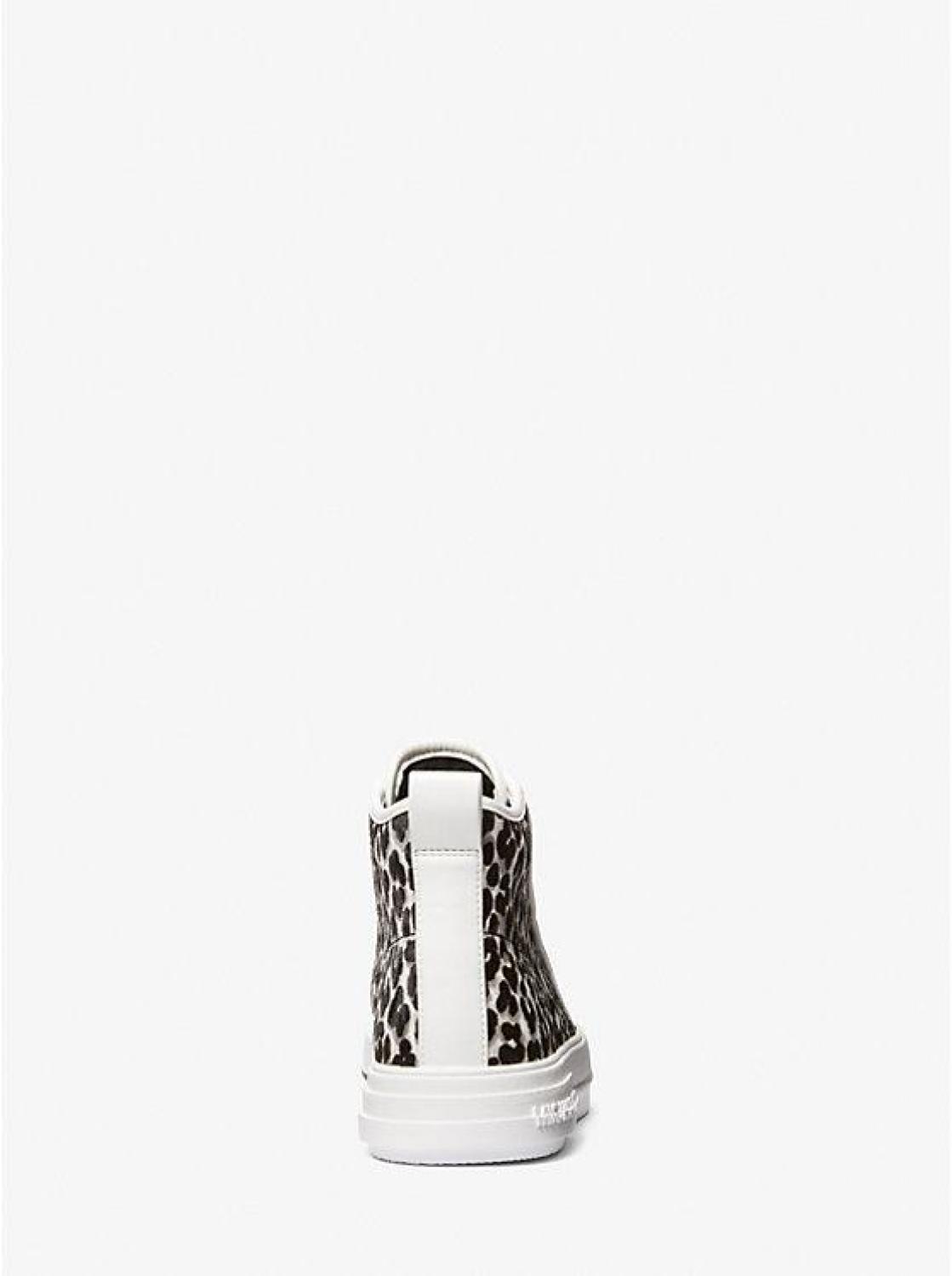 Evy Leopard Print Calf Hair High-Top Sneaker