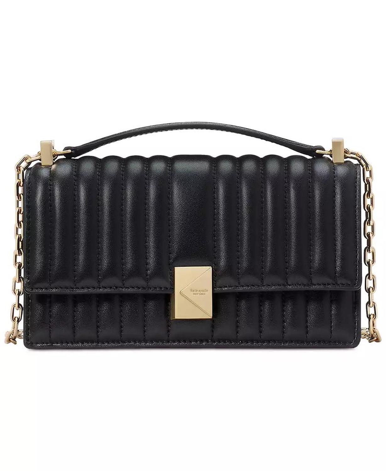 Deco Quilted Leather Mini Flap Chain Crossbody Bag