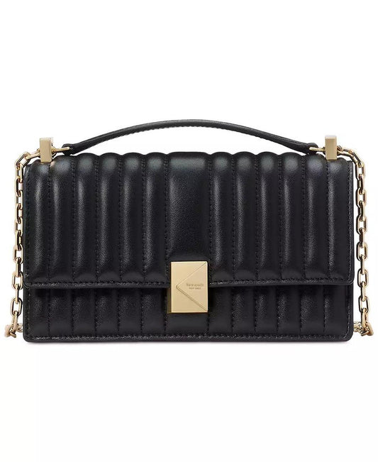 Deco Quilted Leather Mini Flap Chain Crossbody Bag