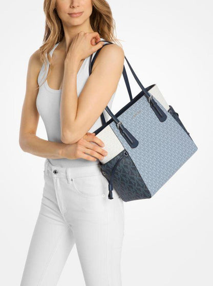 Voyager Large Color-Block Signature Logo Tote Bag