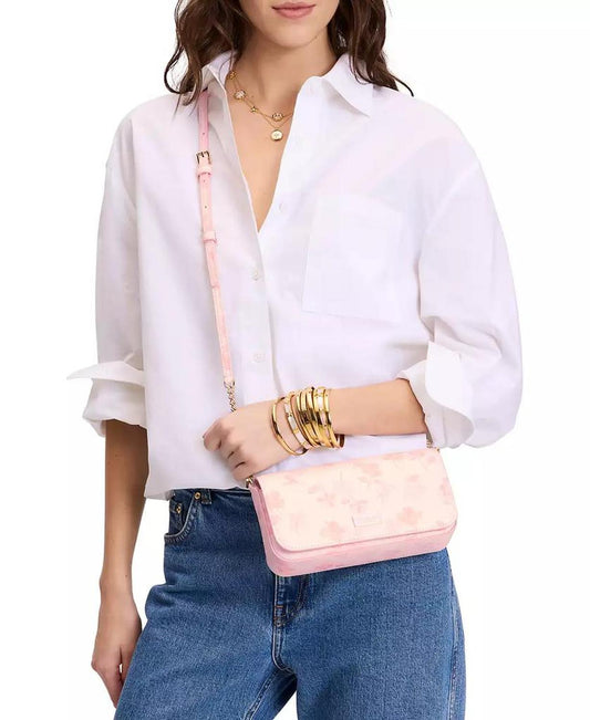 Serena Spring Pansies Leather Chain Wallet