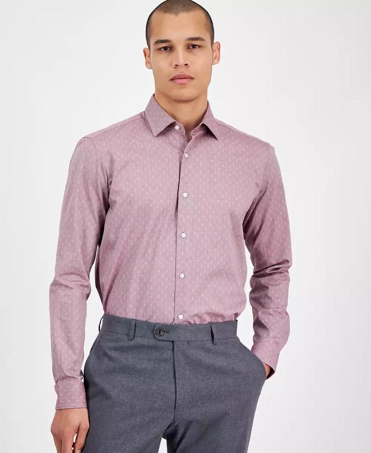 Hugo Boss Men's Valerio Long Sleeve Button-Front Geo Print Shirt