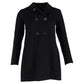 Double-Breasted Peacoat in Black Wool
