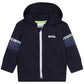 Navy Blue Logo Zip Up Top