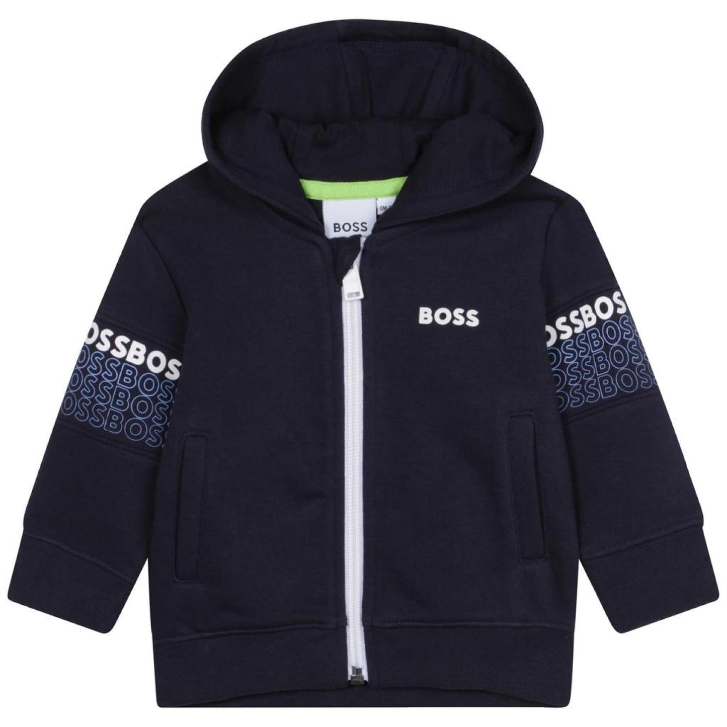 Navy Blue Logo Zip Up Top
