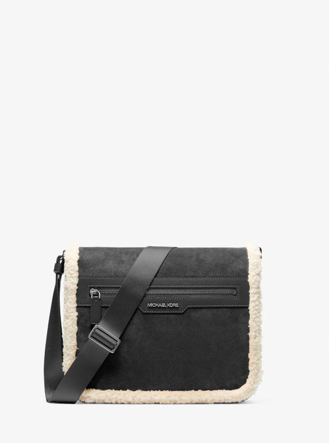 Cooper Suede and Sherpa Messenger Bag