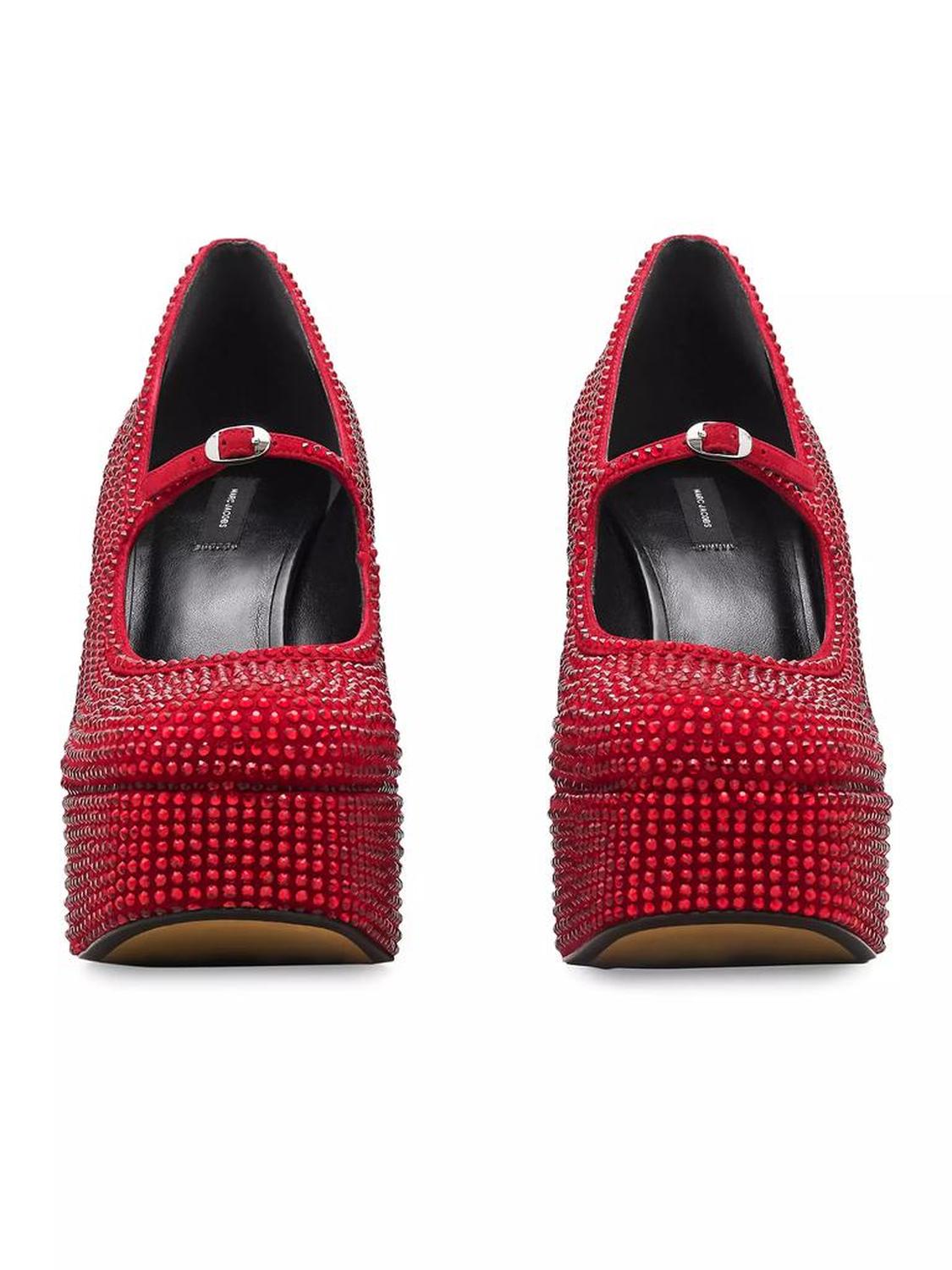 Kiki Crystal-Embellished Suede Mary Jane Platform Pumps