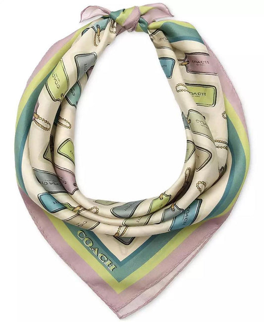 Hang Tag Printed Silk Bandana Scarf