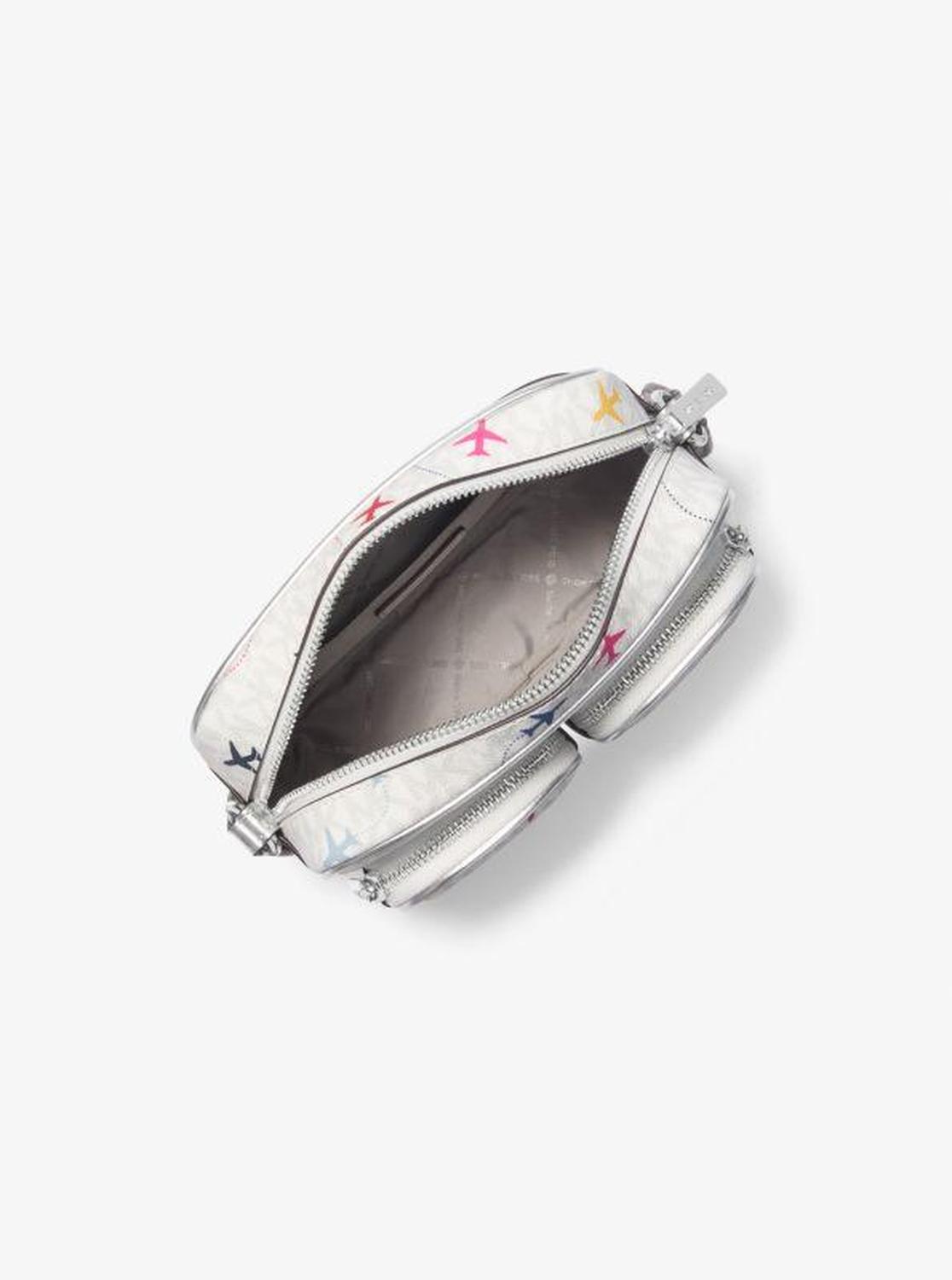 Jet Set Large Printed Signature Logo Crossbody Bag