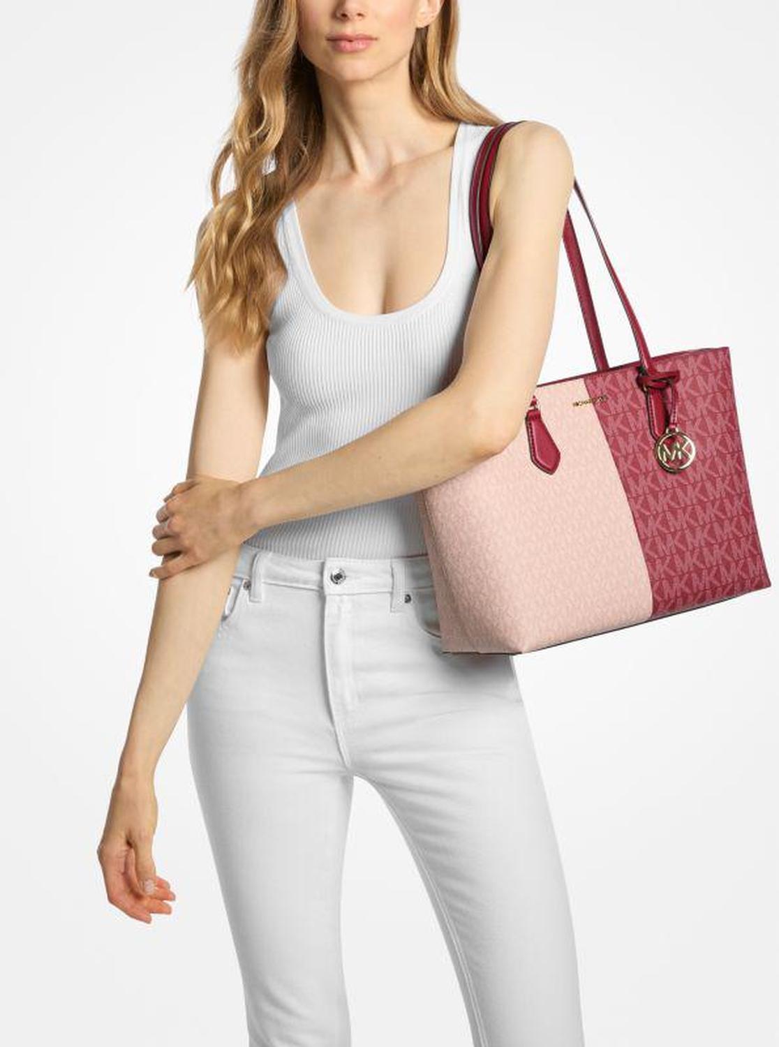 Sheila Large Two-Tone Signature Logo Tote Bag