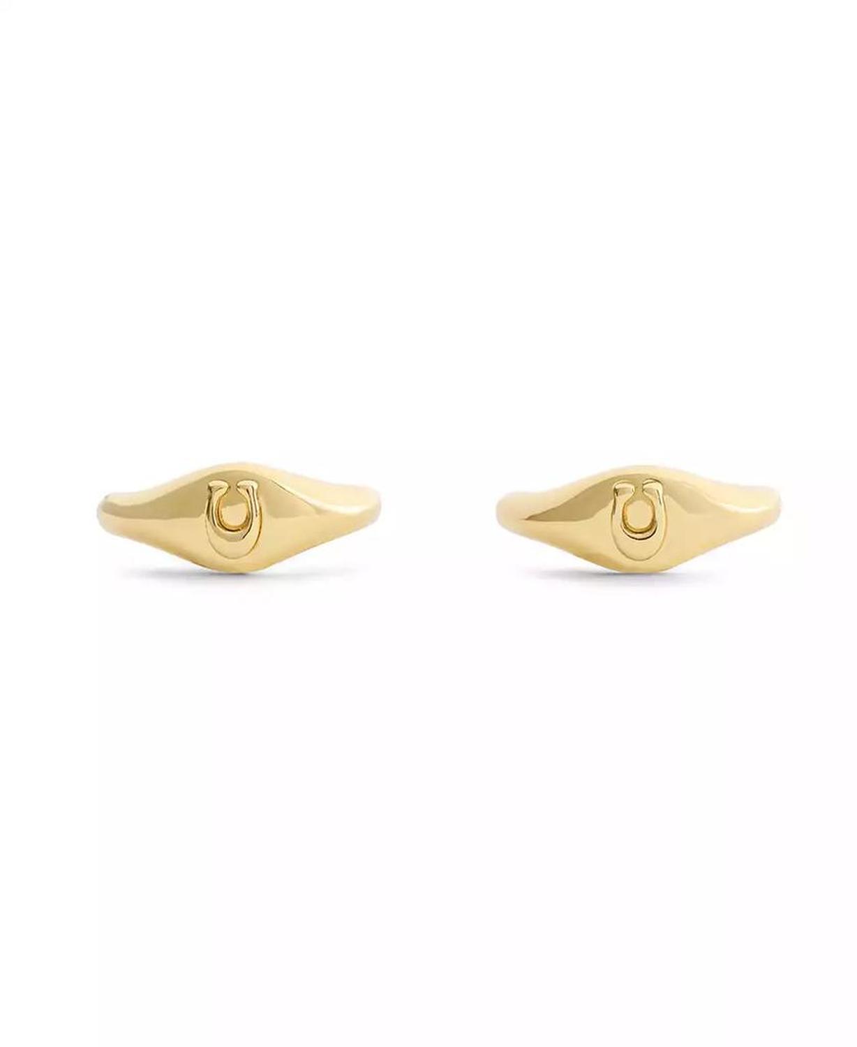 Signature Signet Huggie Earrings